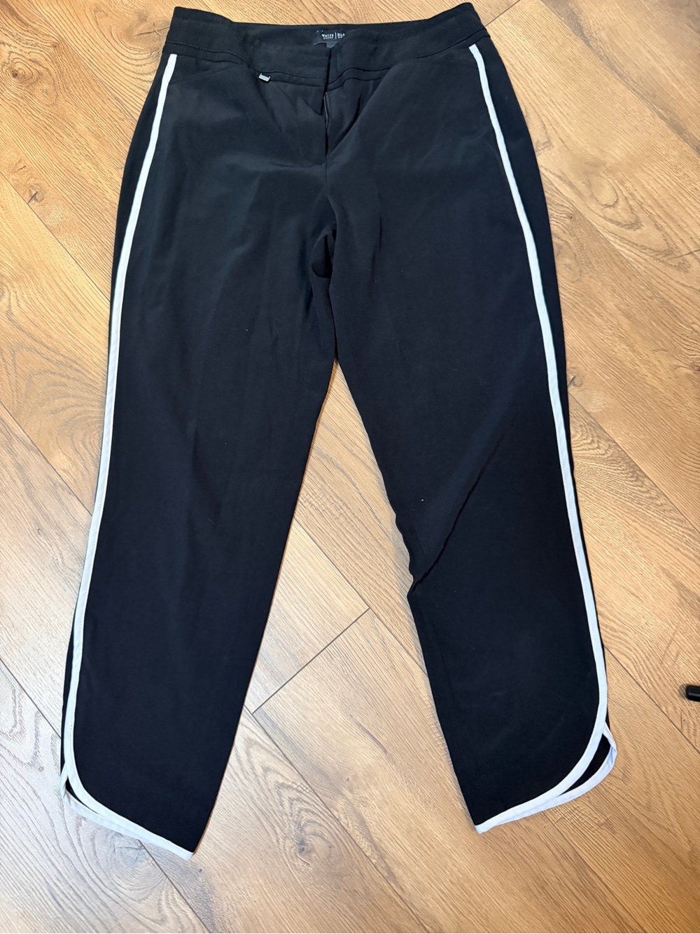 Black Dress Pants with White Side Stripes